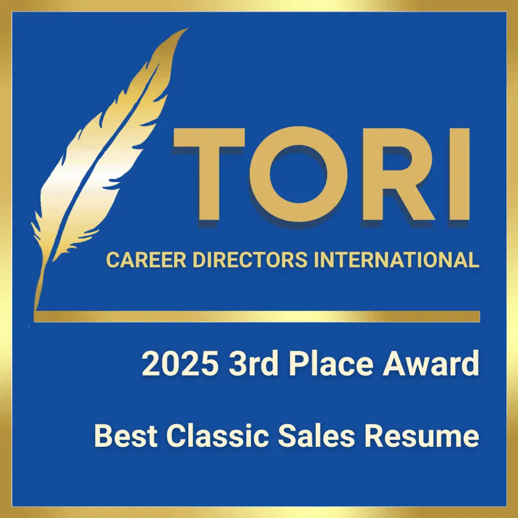 2025 Best Sales Resume TORI Winner