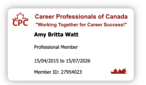 Career Professionals of Canada Member - Amy Britta Watt, Award-Winning Resume Writer at Career Marketing Centre