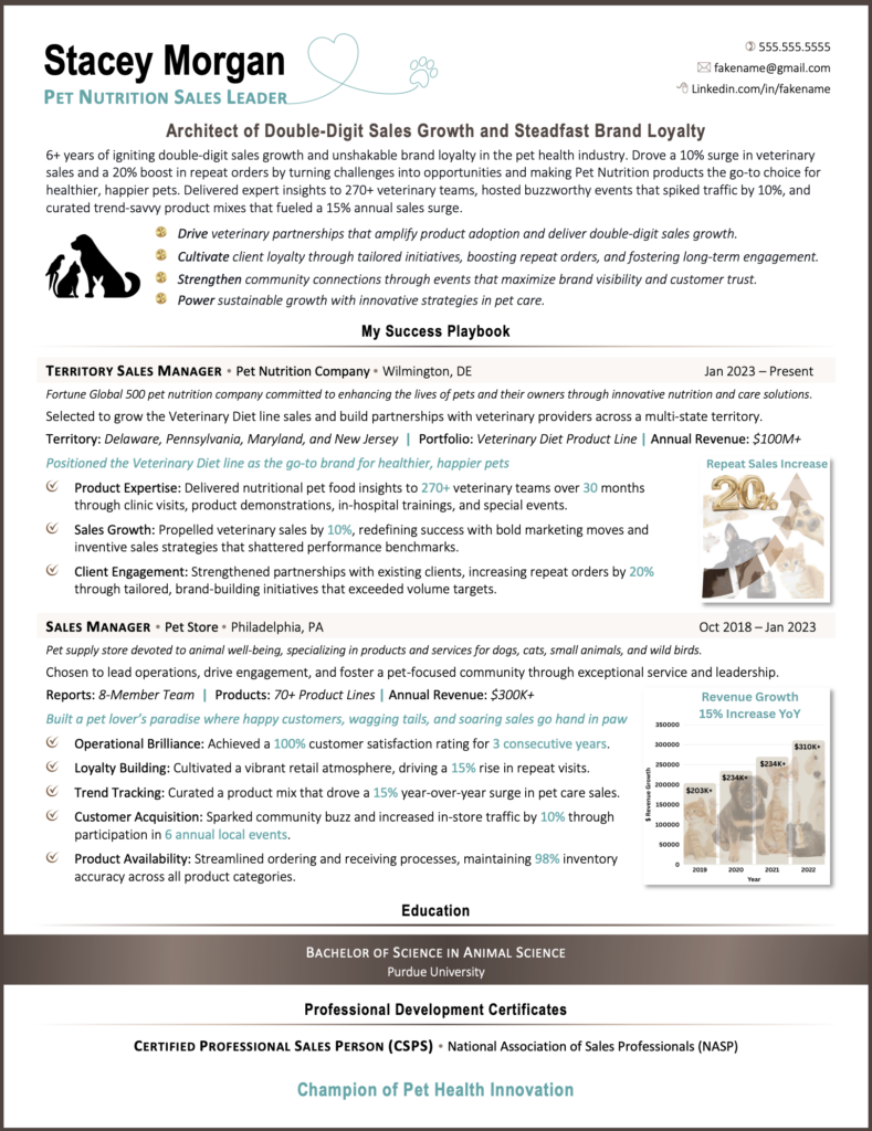 Professional Resume Sample for Territory Sales Manager - Written by Award-Winning Resume Writer Amy Britta Watt at Career Marketing Centre